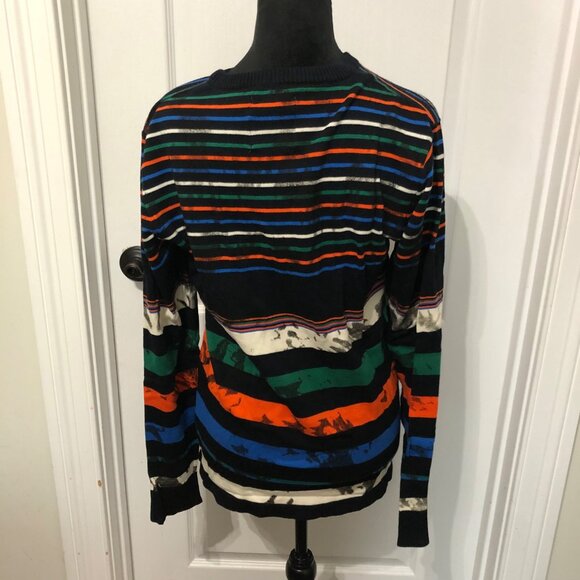 Desigual Men’s Black Striped Long Sleeve Sweater Size Small Slim Fit NWT - Picture 2 of 10